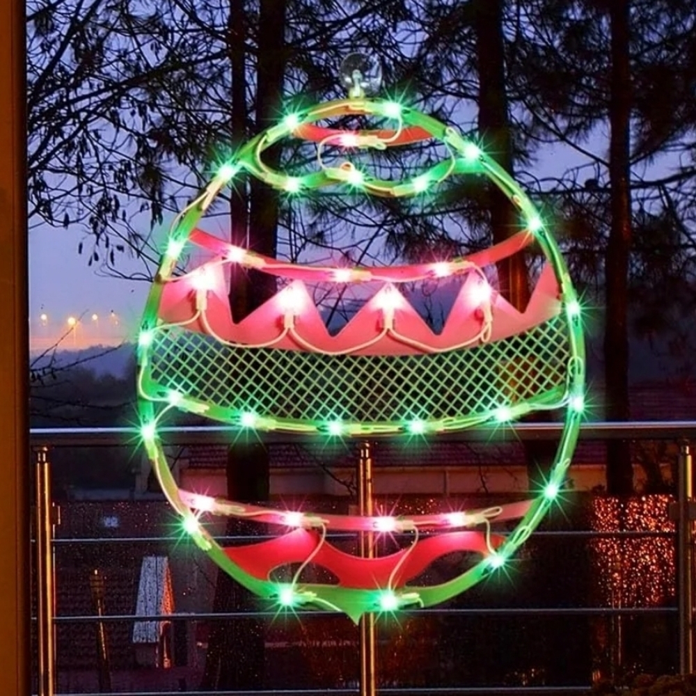 Lighted Easter Egg Window Wall Decor in Green & Pink
